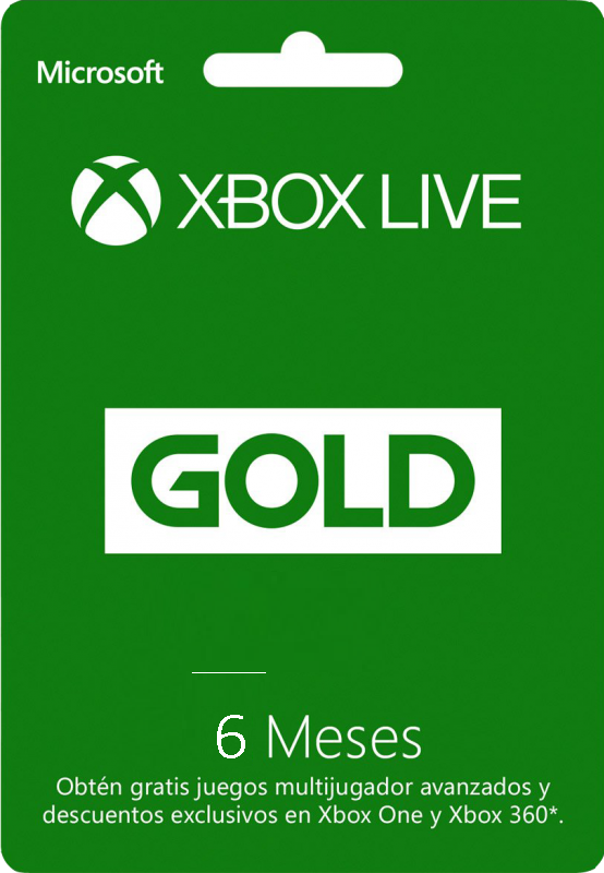 Tarjeta XBOX Live - (6 Meses Gold)