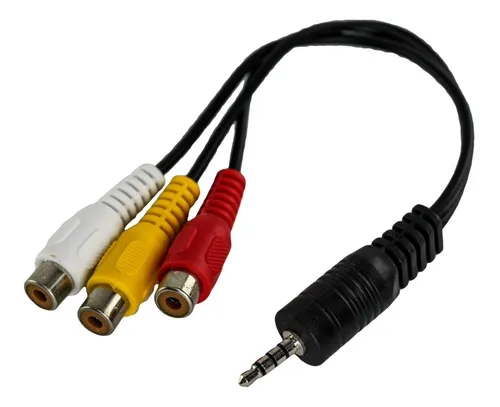 Cable Plug 3.5mm 4 Cont Larga A 3 Rca H