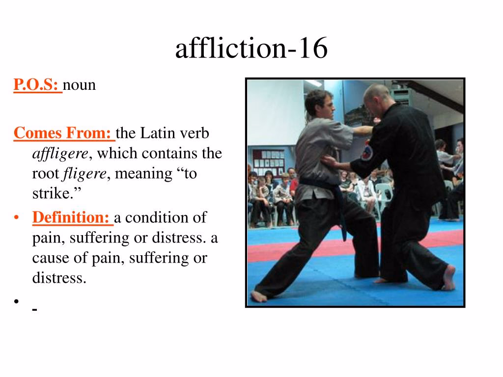 Where can I find a translation of aflicción?
