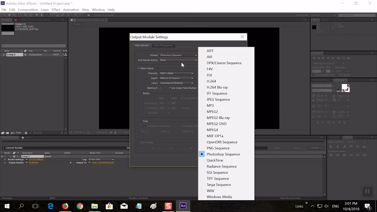 How to make a still frame in after effects?