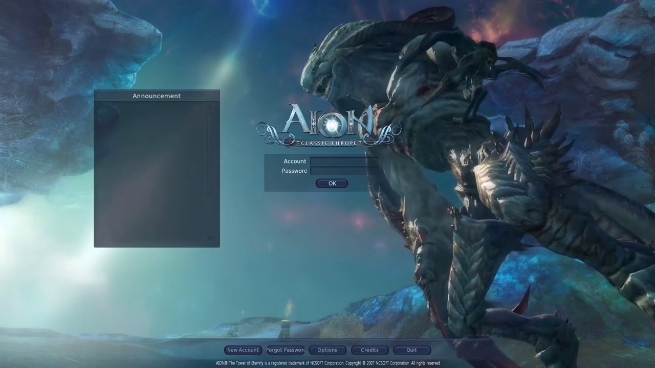 How do I log in to Aion?