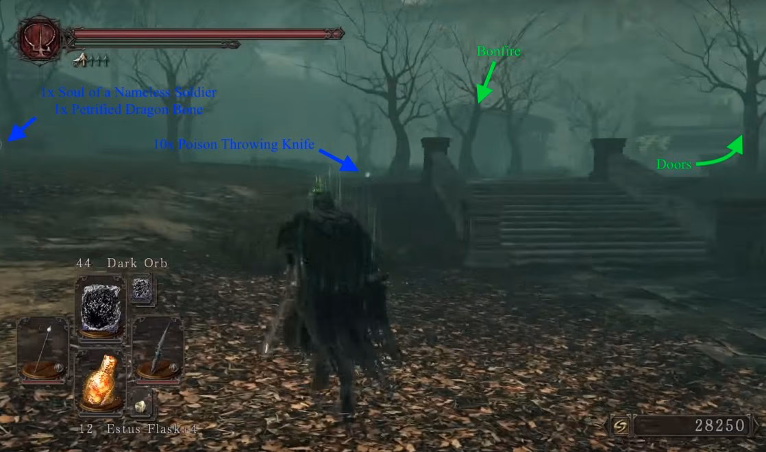 How to get to 2nd bonfire in Aldia's keep?