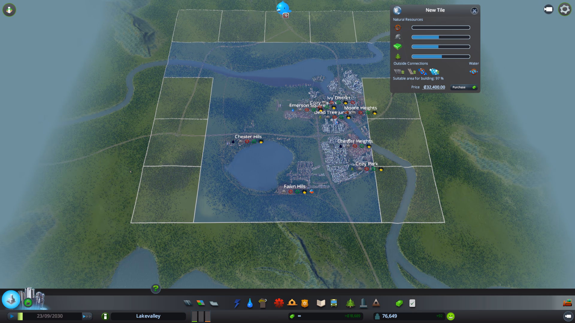 How many tiles does city skylines have?