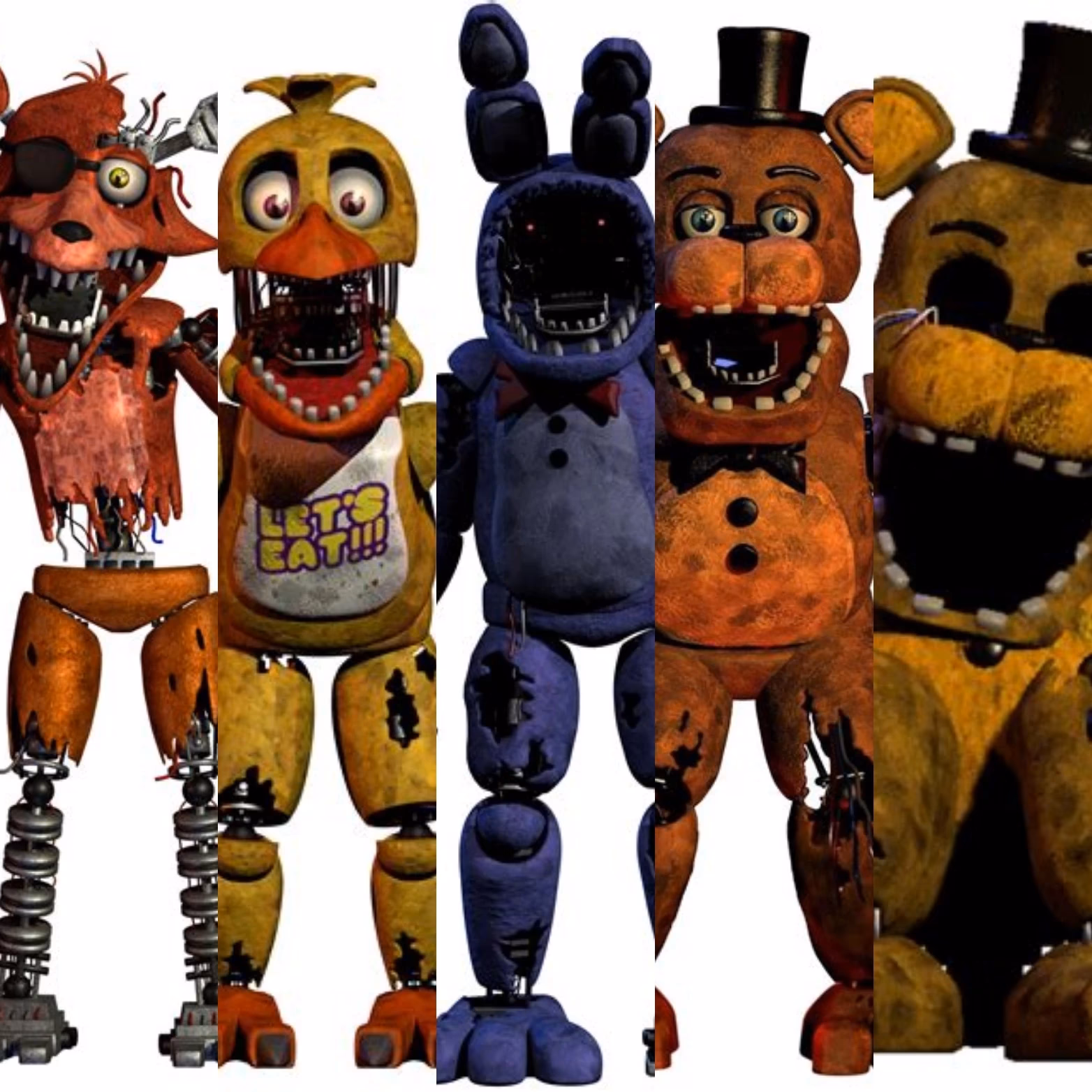 Are withered animatronics the same as FNaF 1?