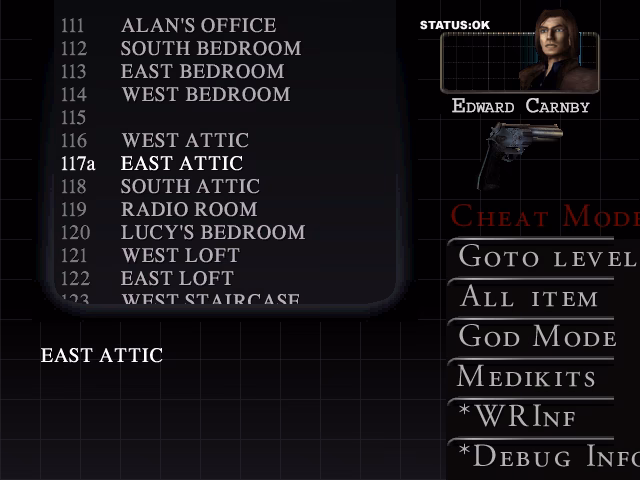 What is cheat mode in alone in the dark?