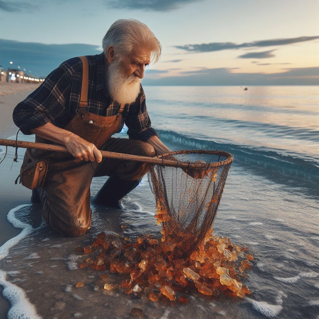 How do you find Amber on a beach?