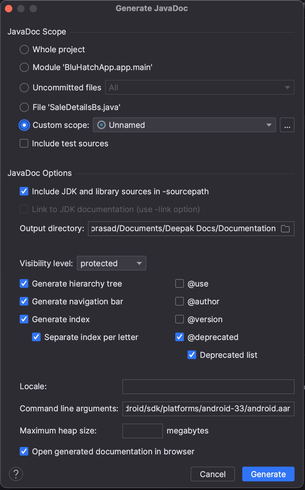 How to use KDOC-generator in Android Studio?