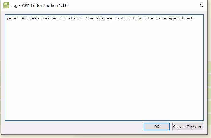 Where does APK editor studio find Java?