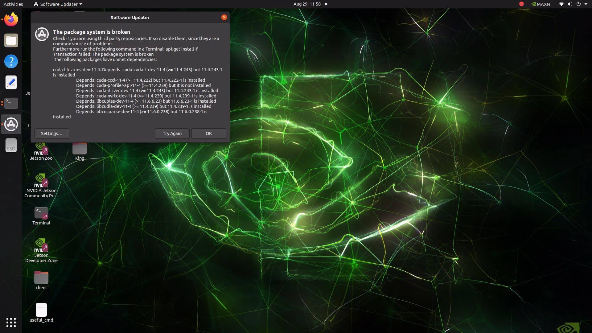 How do I fix a broken install error?