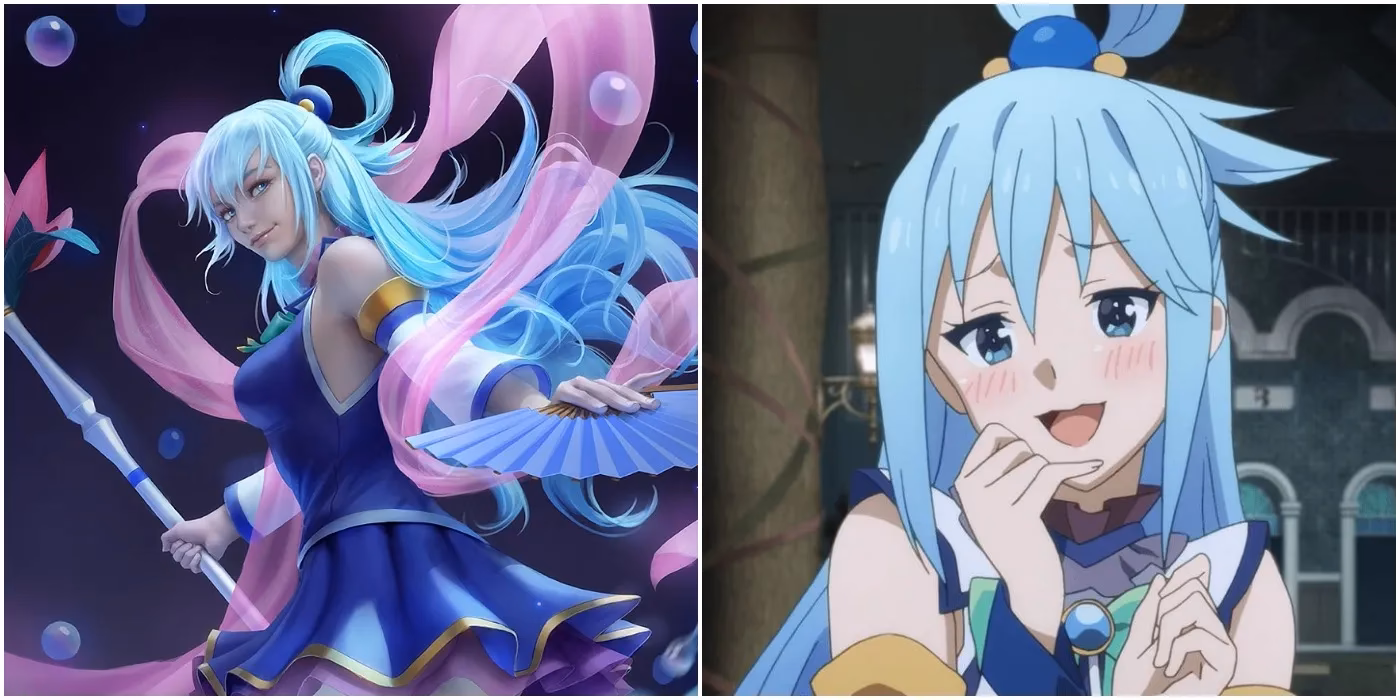 How many aqua (KonoSuba) drawings are there?