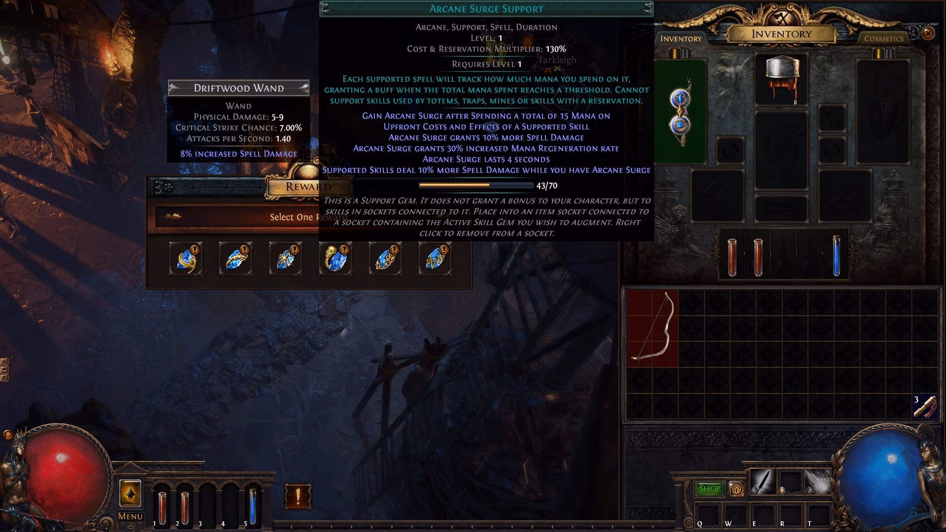 Does Arcane surge support aura skills?