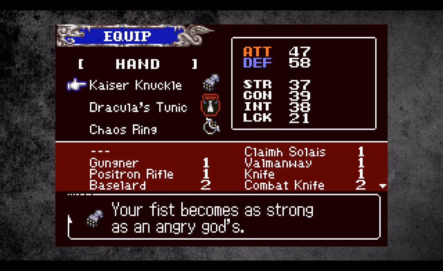 What items are in Castlevania AIA of Sorrow?