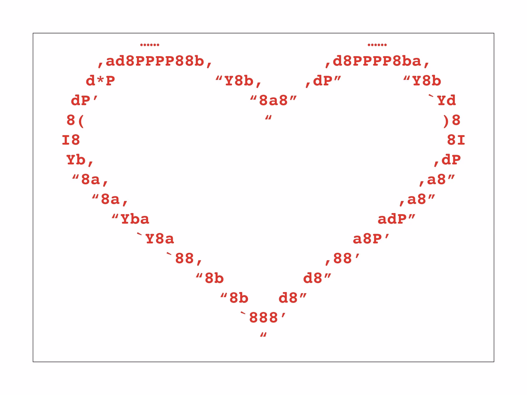 Does ASCII code have a heart emoji?