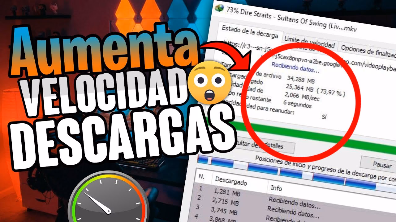 ¿Cómo aumentar la rapidez de descargas?