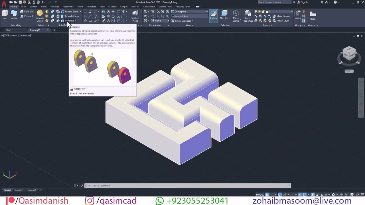How to split an object in AutoCAD?