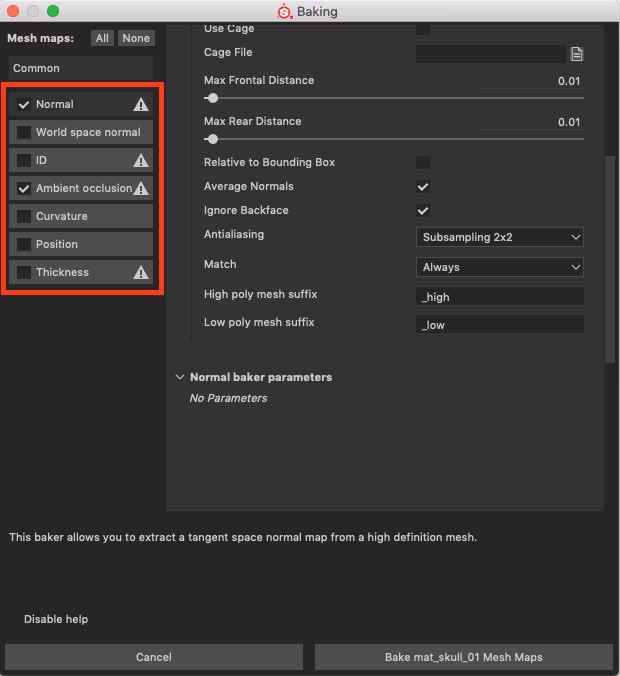 How do I bake a map in Substance Painter?