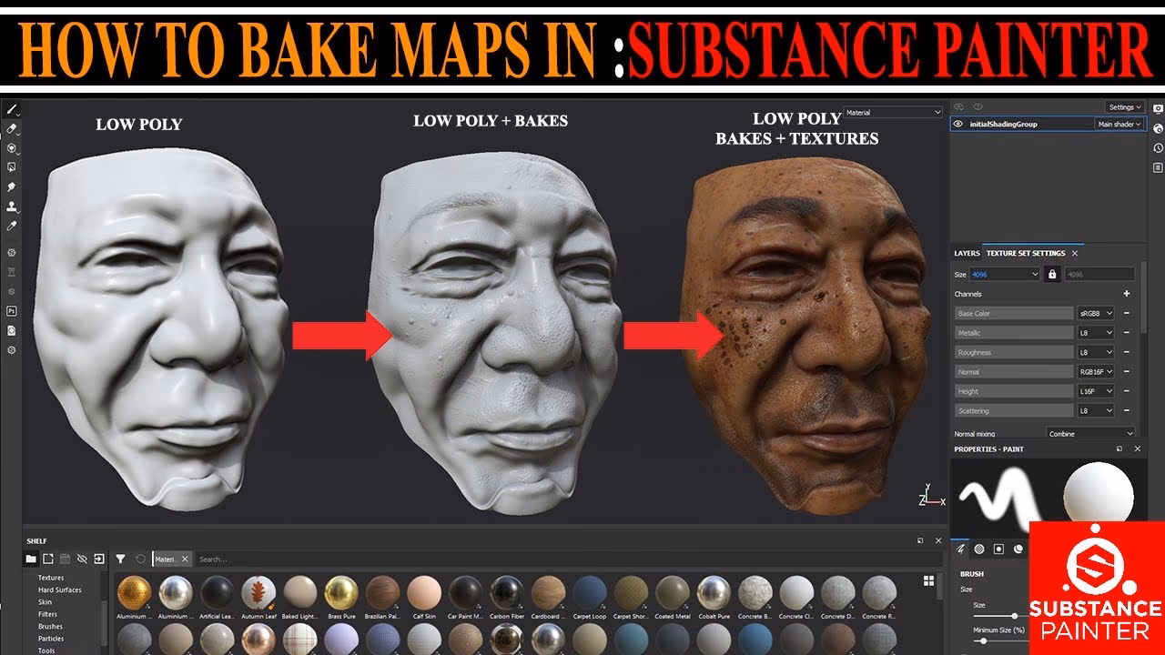 How do I bake a map in Substance Painter?