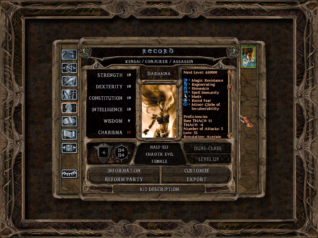 What should a Kensai do in Baldur's gate?