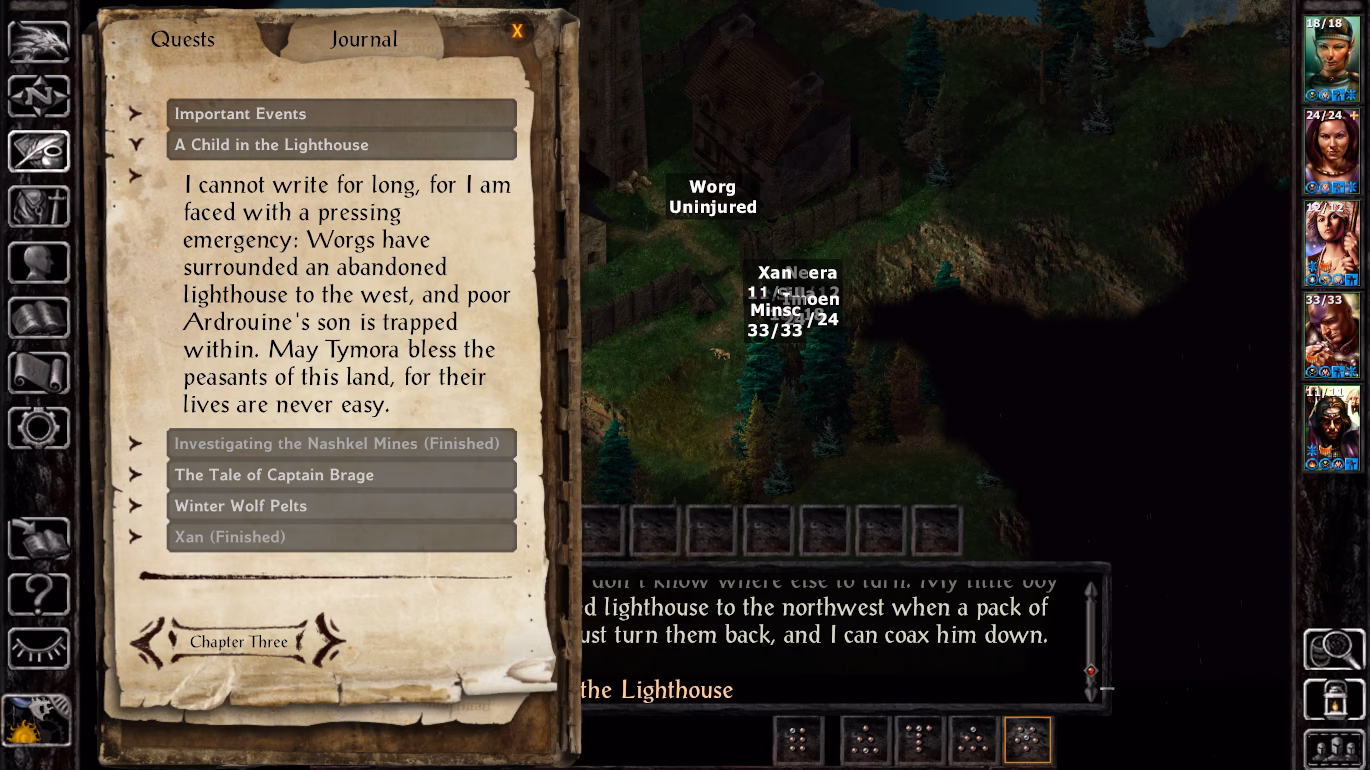 How do I save a game in Baldur's gate?