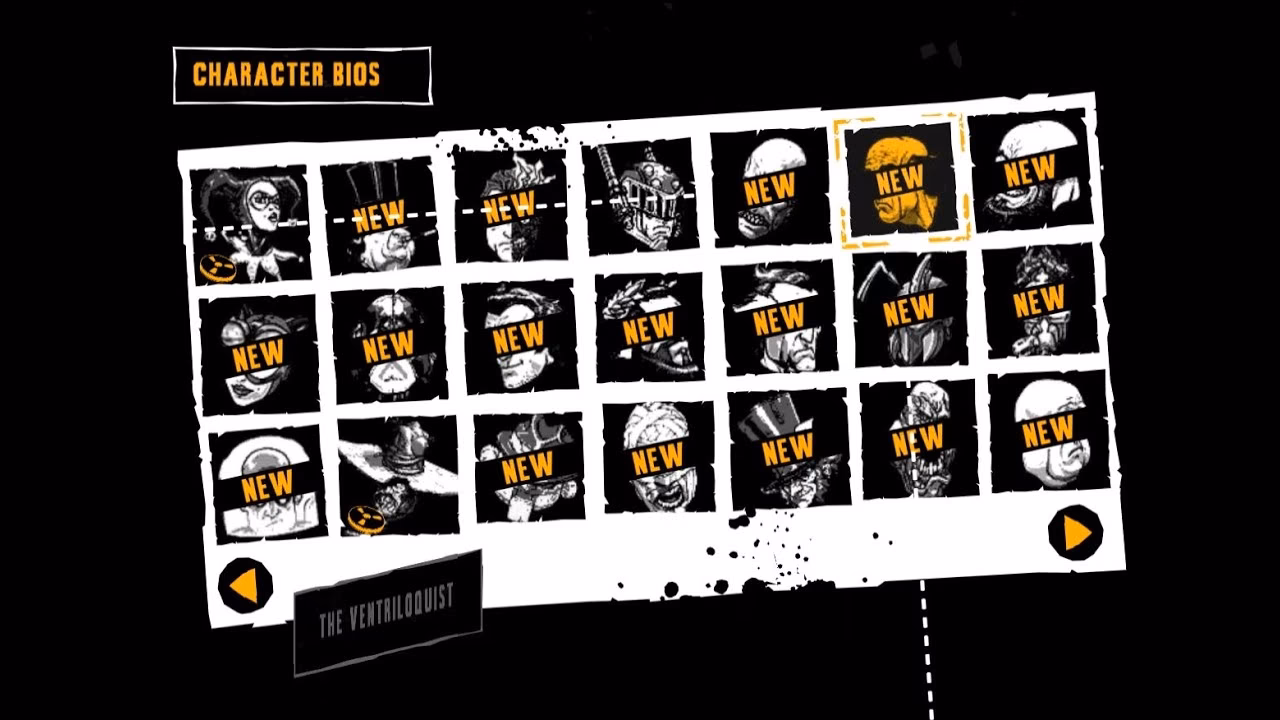 How many character biographies are there in Batman Arkham Asylum?