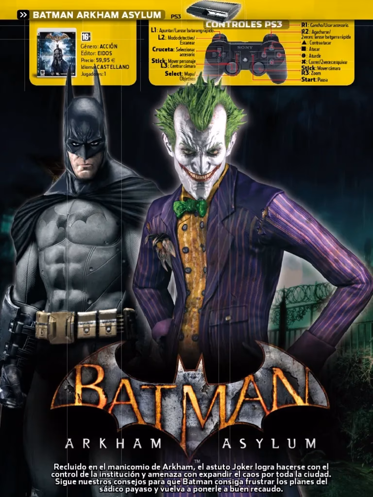 ¿Qué movimientos se pueden ver al pelear contra enemigos en Batman Arkham Asylum?