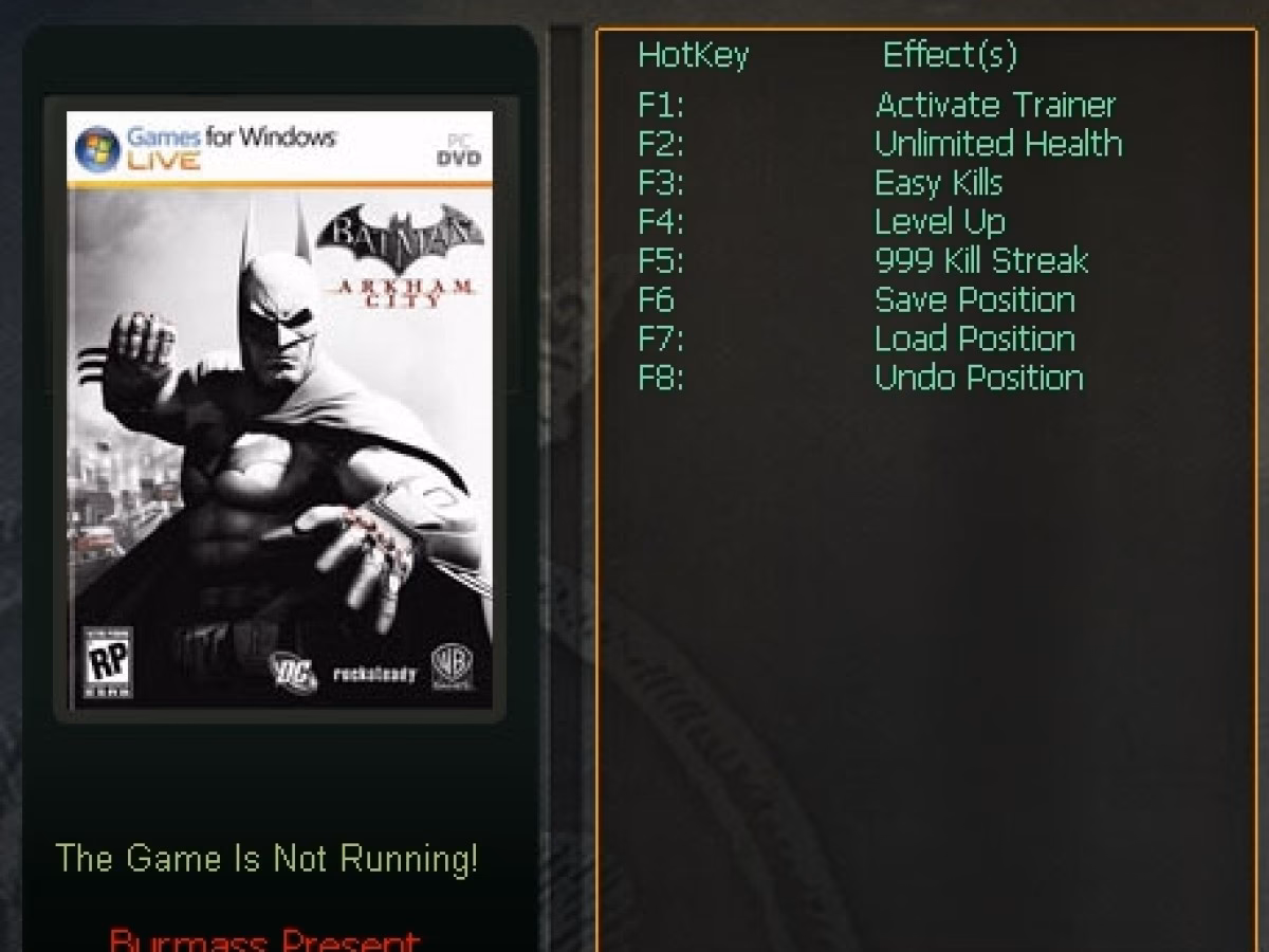Can I use a gameplay facilitating trainer for Batman Arkham City?