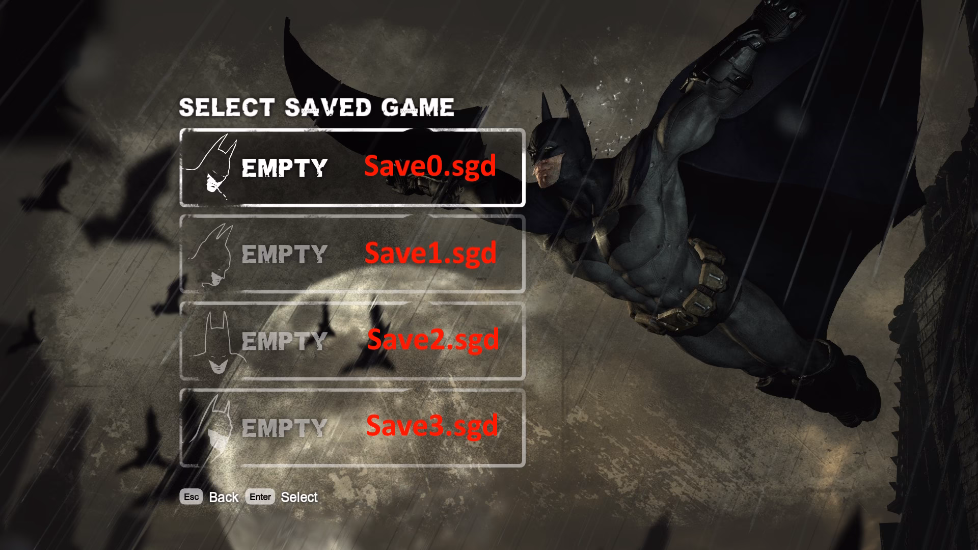 Can I submit a save for Batman Arkham City?