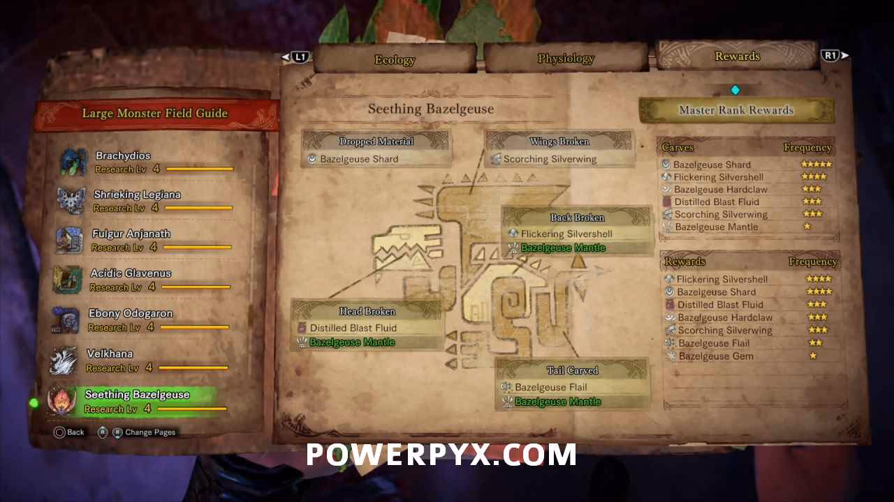 What is bazelgeuse gem in Monster Hunter World?