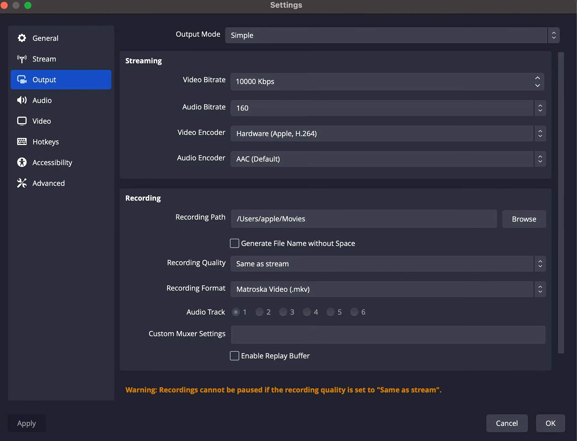 What is a good bitrate for 1080p 60fps recording?