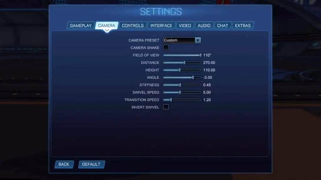 What are the best Rocket League camera settings?