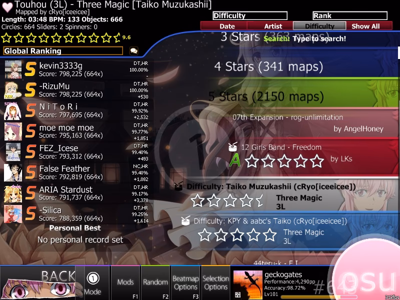 What are the most popular osu beatmaps?