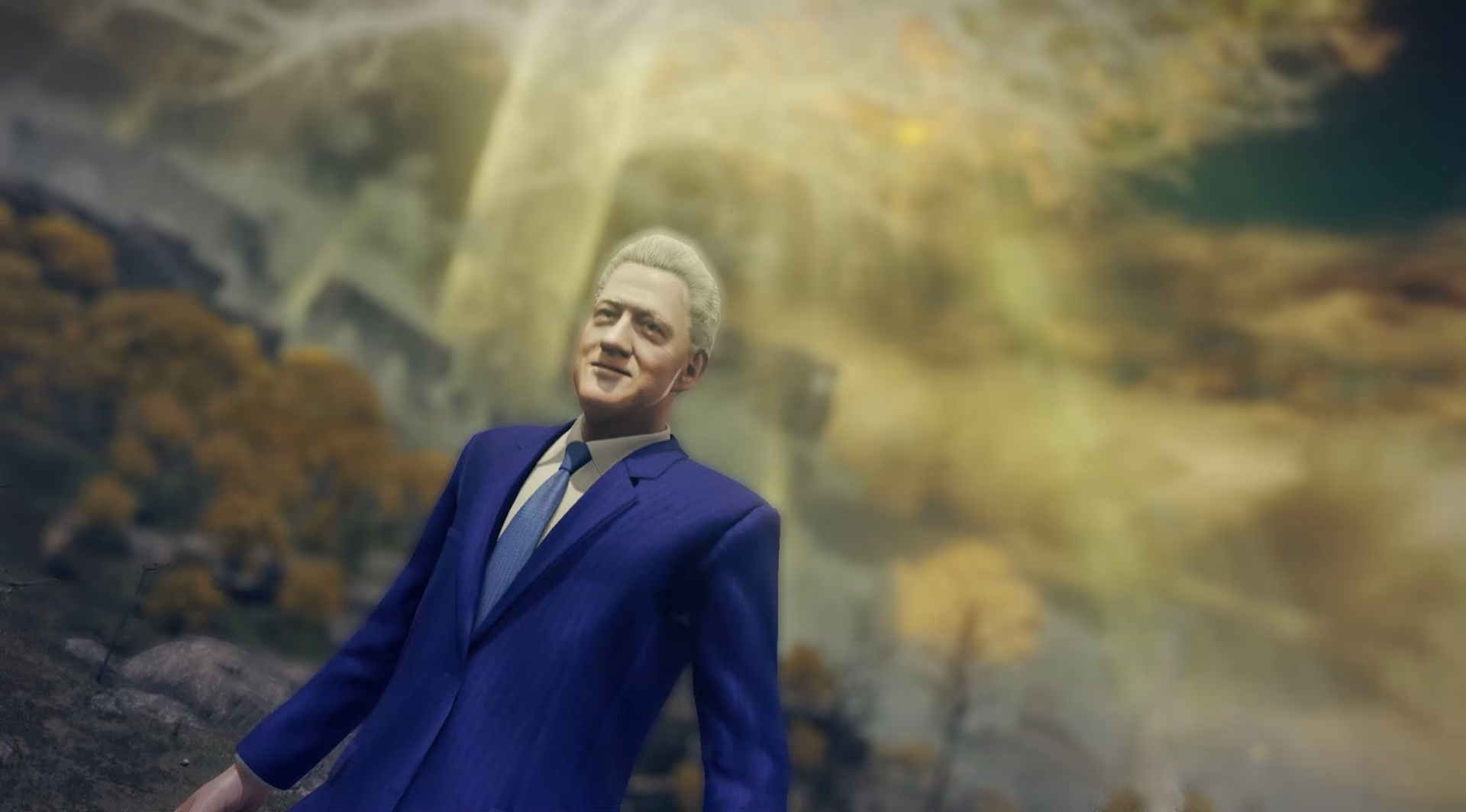 What does Bill Clinton say in an unidentifiable accent?