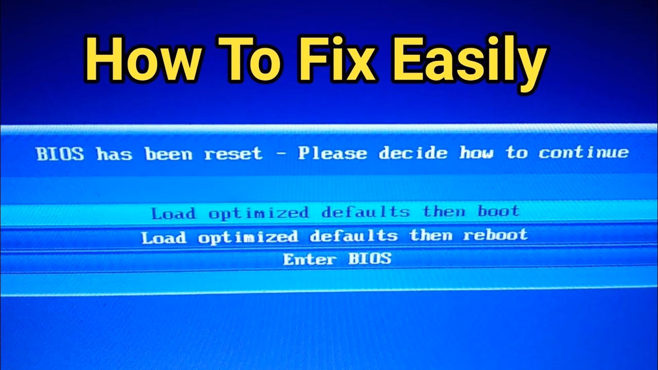 What does resetting BIOS do?