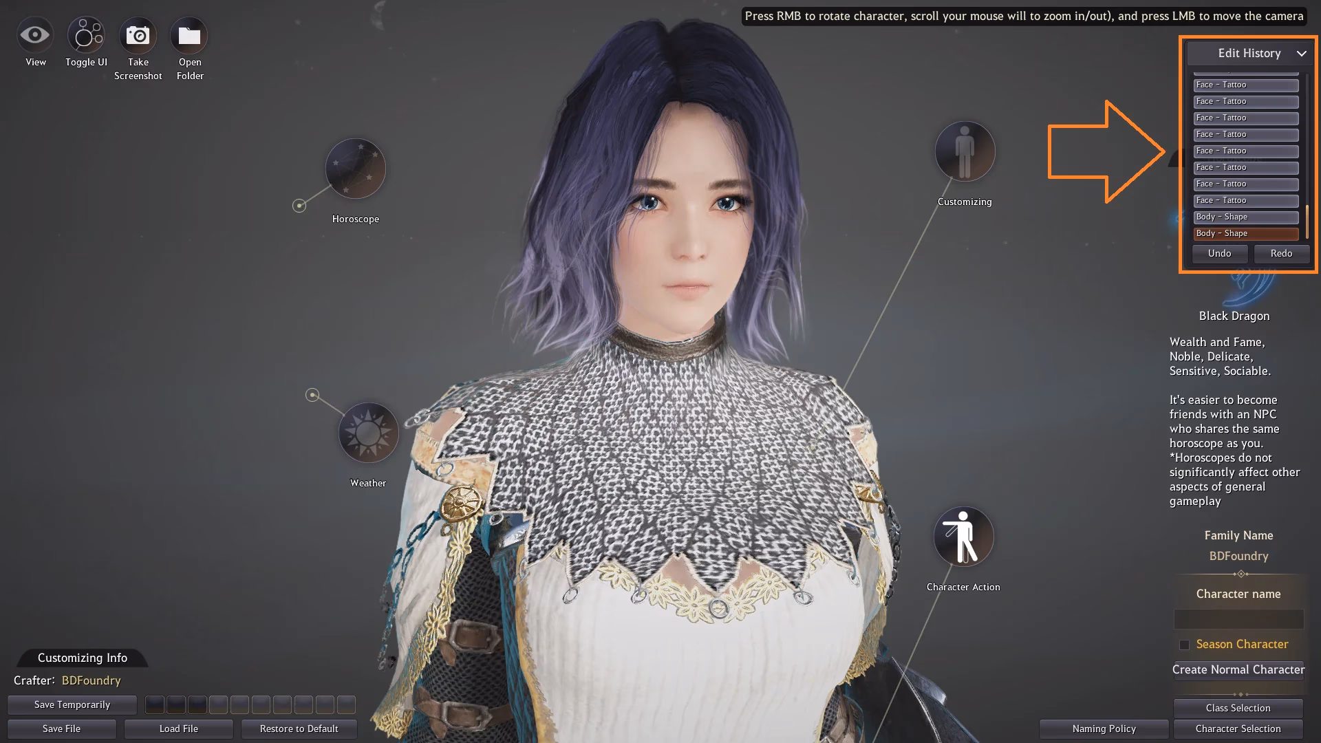 How do I change my character's appearance?