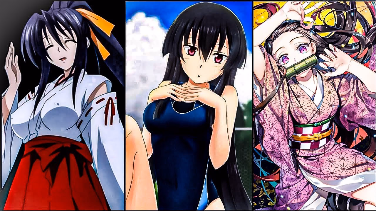 Who is a smart anime girl with black hair?