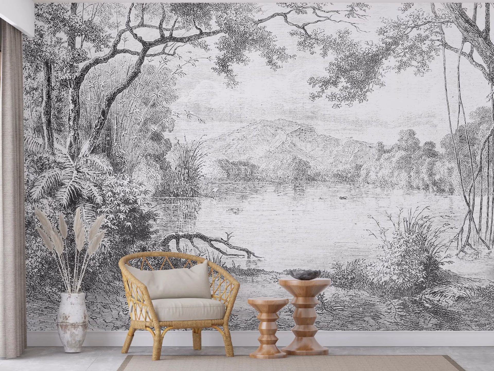 How do I pay for modern black and white wallpaper?