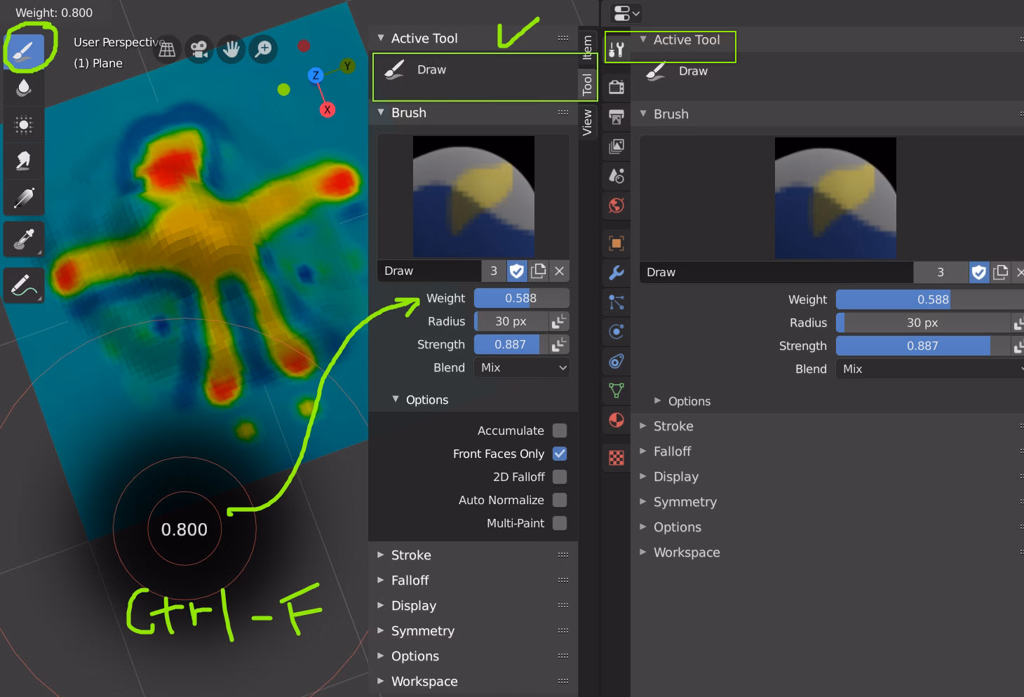How to paint weights in Blender?