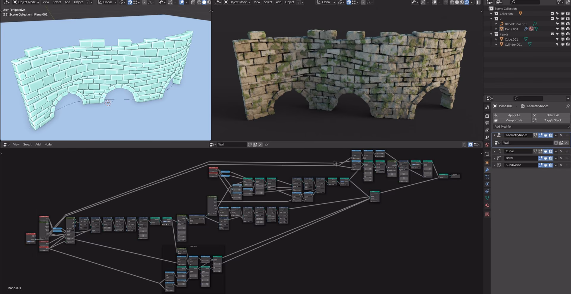 How to make a brick wall in Blender?