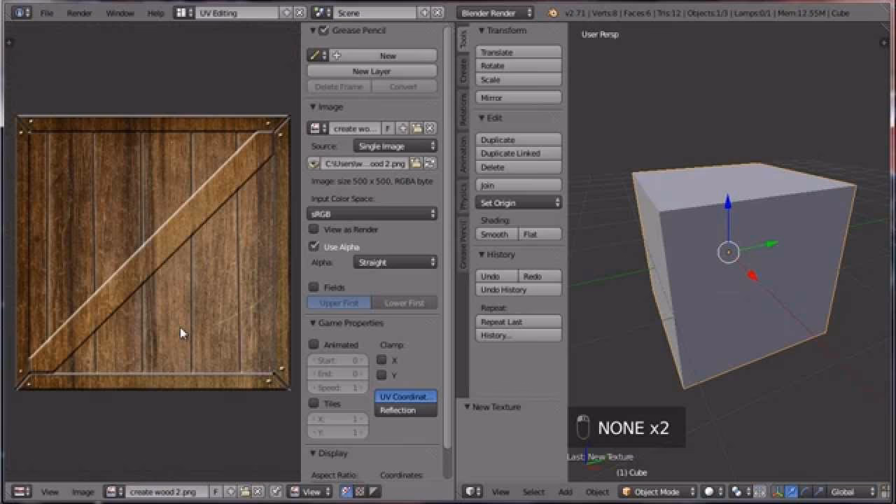 Is there a function to show texture on a mesh in Blender?