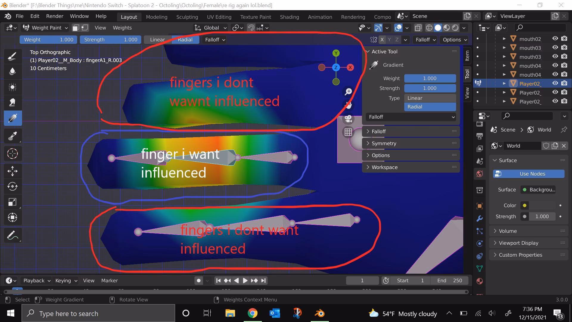 What is weight painting in Blender?
