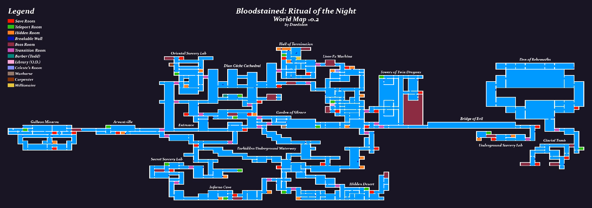 Does bloodstained Rotn have a 100% map?