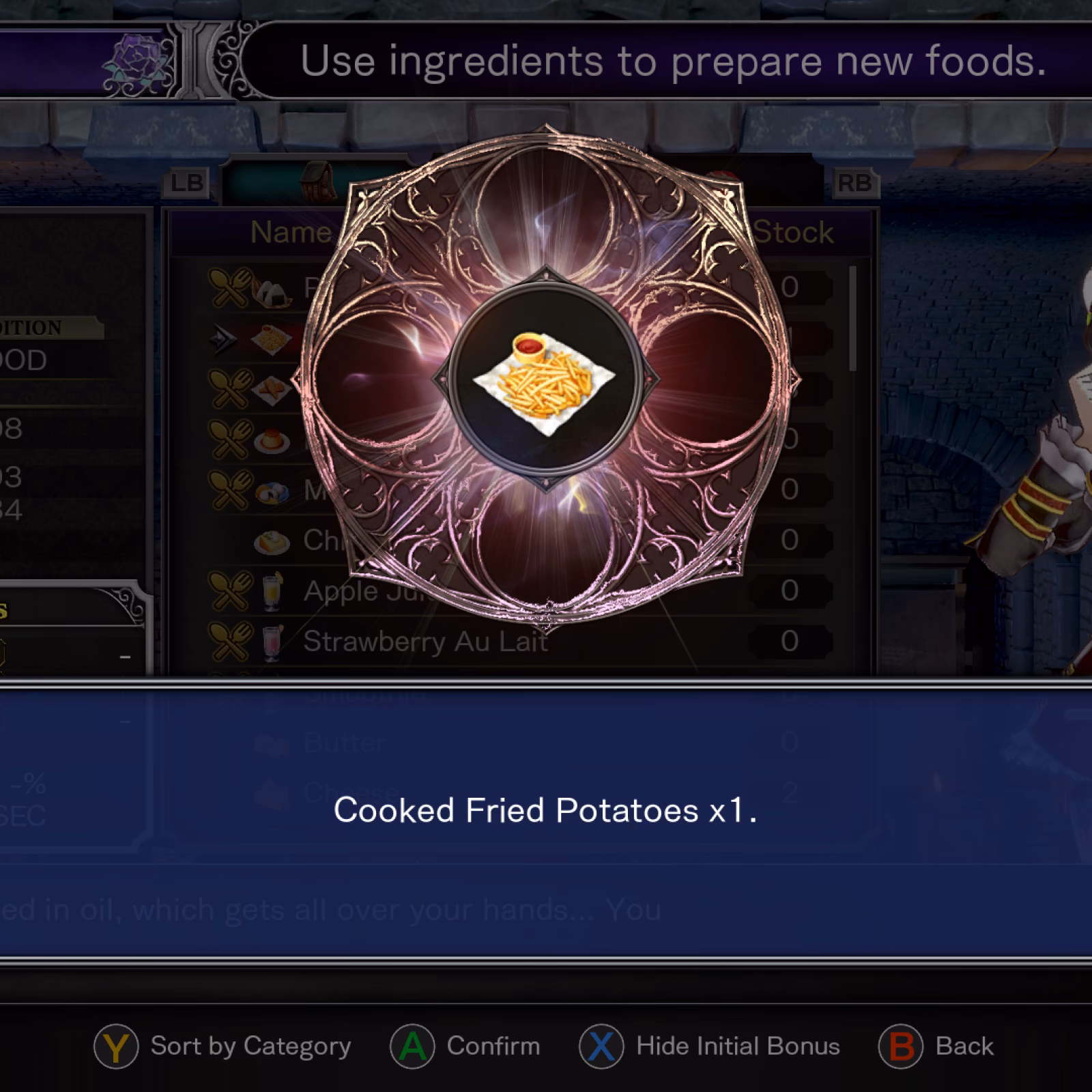 What is prepared food in Bloodstained Ritual of the night?