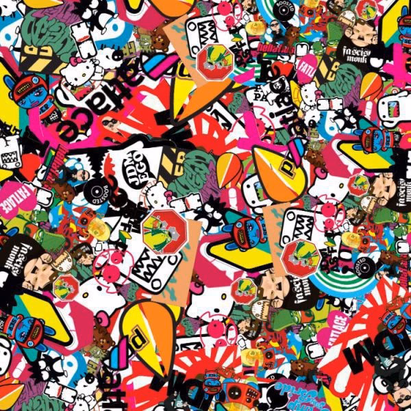 What kind of stickers can be used for sticker bombing?