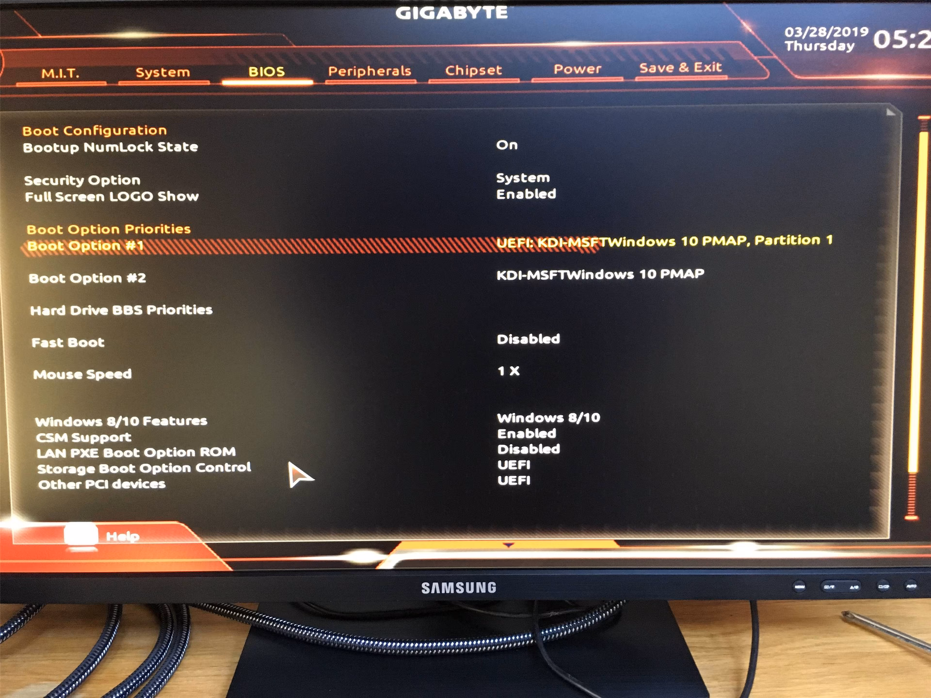 What is the boot menu on a gigabyte motherboard?