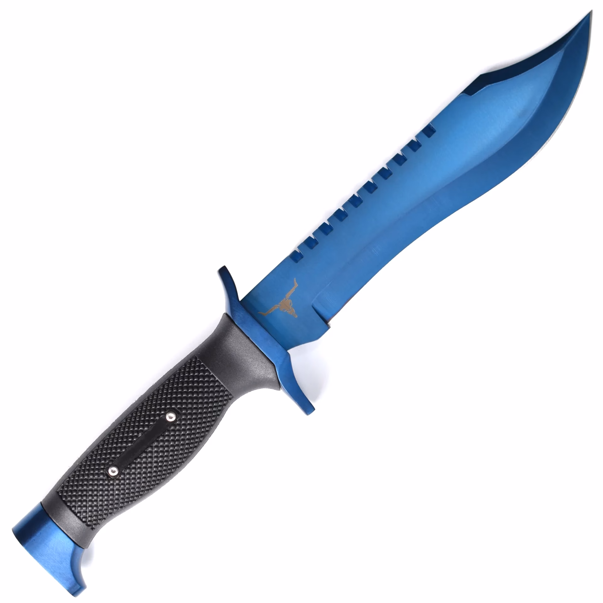 What is the float value of the Bowie knife Blue Steel?