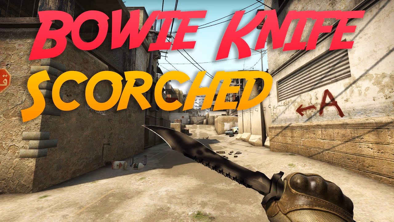 Which Bowie knife is spray painted?