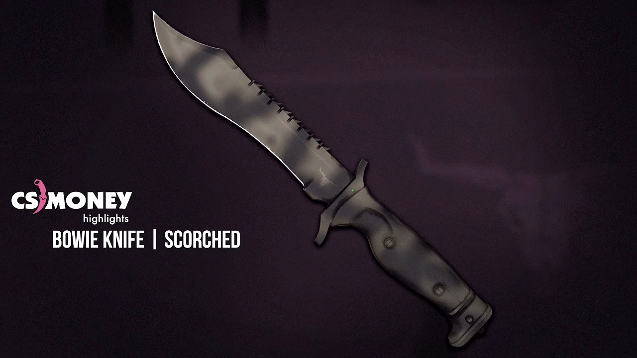 Which Bowie knife is spray painted?