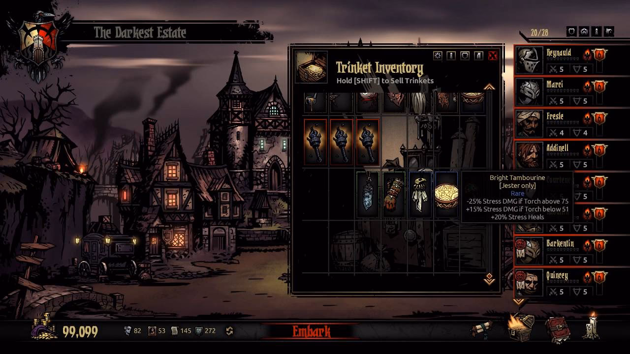 Are common trinkets listed in Darkest Dungeon?