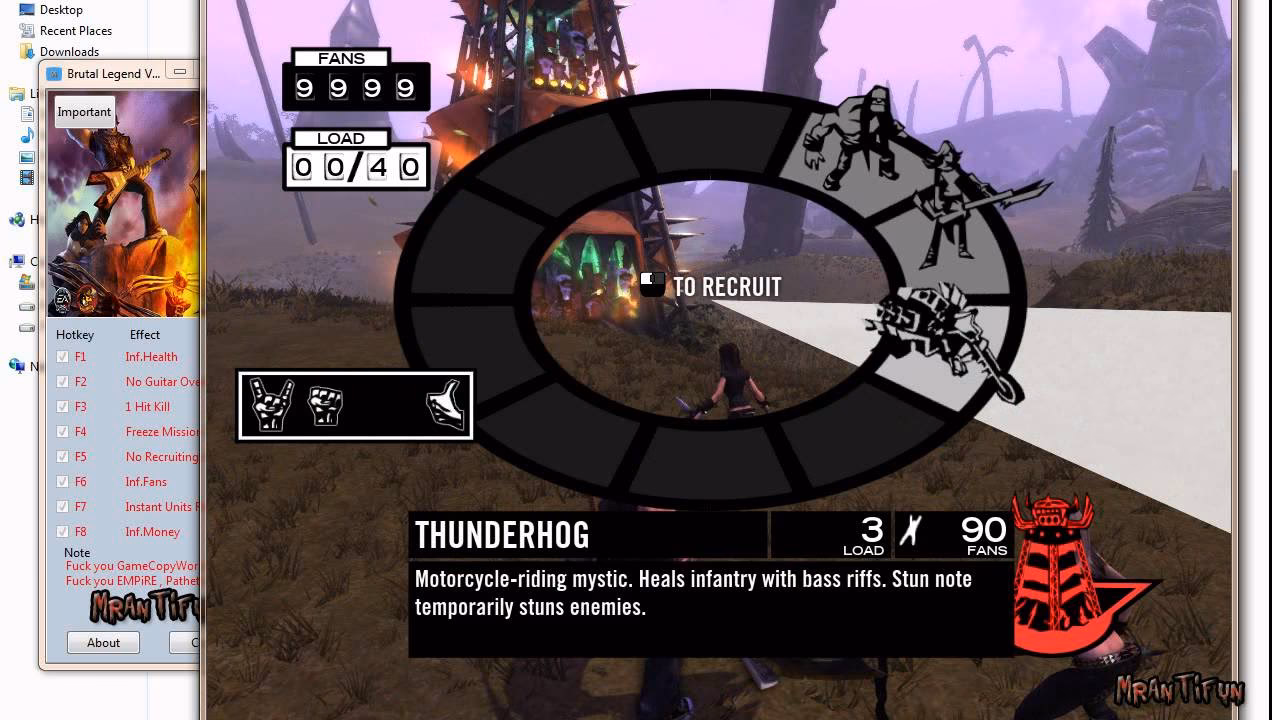 Does Brutal Legend trainer support Gog?