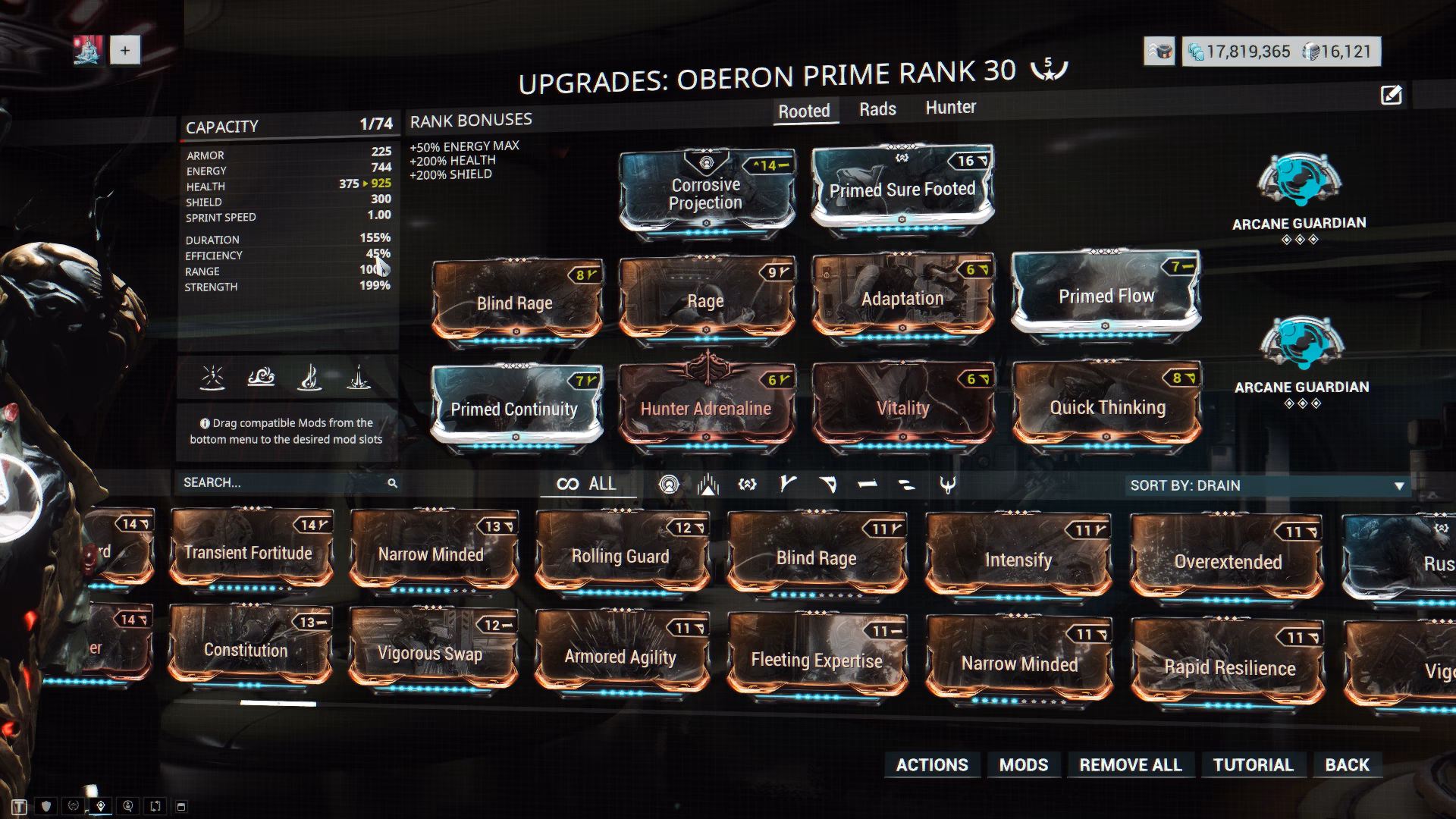 What is Oberon strength build?